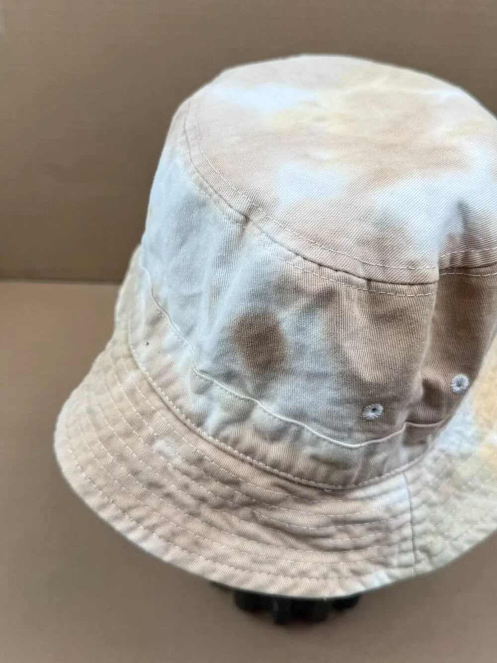 Cotton:On Bucket Hat One Size Tie Dye Tan Cream Recycled Plastic Needs Cleaning